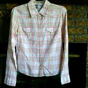🎈3/$20 Abercrombie & fitch pink plaid shirt